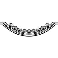 Elegant Floral Border Minimalist Black and White Decorative Element vector