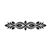 Elegant Black Leaf and Vine Ornament on White Background vector