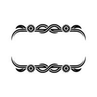 Black Floral Frame Element on White, Elegant Decorative vector