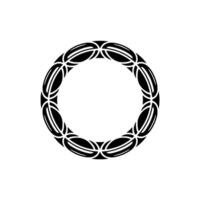 Abstract Black White Circle Decorative Border, Minimalist Style vector