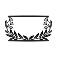 Elegant Black Floral Frame- on White, Minimalist vector