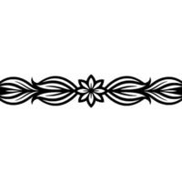 Elegant Black Floral Border, on White, Background vector