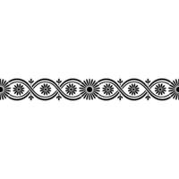 Black Floral Border on Light Gray Background, Decorative Element vector