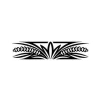 Elegant Black Floral Border Element on White, Minimalist , Decorative vector