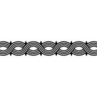 Abstract Geometric Border Repeating Woven Lines, Black White vector