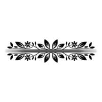 Elegant Black White, Floral Border for Decorative Applications vector