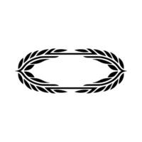 Minimalist Laurel Wreath Frame - Elegant Black on White vector