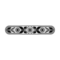 Elegant Floral Border , Black White , Decorative, Element vector