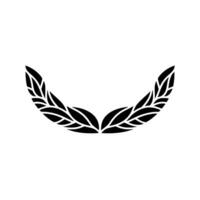 Elegant Black Leafy Crest on White Background vector