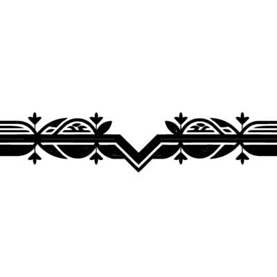 Elegant Border Ornament in Black and Gray on White, Minimalist