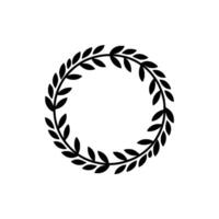 Elegant Black Leaf Wreath on Cream Background Minimalist vector