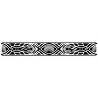 Ornate Black White Border , Repeating Floral and Shell Motifs vector