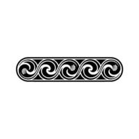 Decorative Black White Scroll Border Classic Wave Pattern on White vector