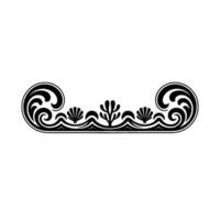 Elegant Oceanic Border Black Swirls, Shells, Coral vector