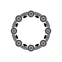Geometric Circle Pattern Black White Decorative Border vector