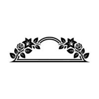 Elegant Floral Arch Frame , Black and White Decorative vector