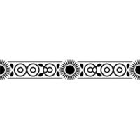 Ornate Black Border with Sun and Geometric Elements vector