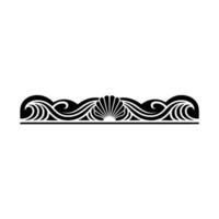 Elegant Ocean Wave Seashell Border , Black and White vector