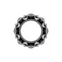 Ornate Black and White Circle Frame on Light Background vector