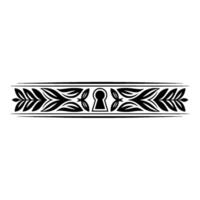 Ornamental Keyhole Border, Black and White , Elegant vector