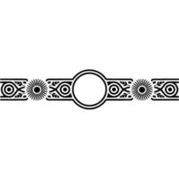 Ornate Black White Circular Border , Minimalist Style vector