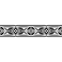 Decorative Tribal Border, Black and White, Repeating Floral Pattern vector