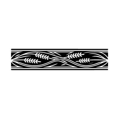 Elegant Wheat Stalk Border in Black and White