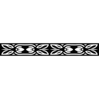 Ornamental Border Black Floral Pattern on White Background vector