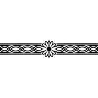Elegant Black Daisy Border with Geometric Pattern on Gradient Background vector