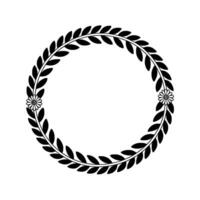 Elegant Black White Floral Wreath Illustration for Invitations vector