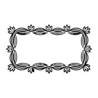 Elegant Decorative Frame with Floral Motif on White Background vector