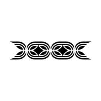 Geometric Border Ornament Black and White Decorative Element, Art vector