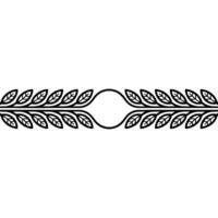 Minimalist Leaf Garland Border, Black on White Element vector