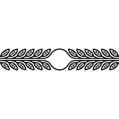 Minimalist Leaf Garland Border, Black on White Element
