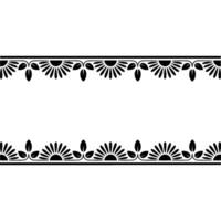 Black and White Floral Border - Decorative Element, Minimalist Style vector