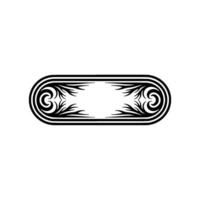 Elegant Ornamental Rectangle Frame in Black and White vector