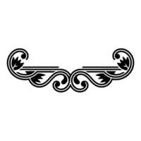 Elegant Black Floral, Border Element on White, Background vector