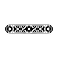 Ornamental Border with Stars and Swirls - Black and White vector