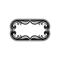 Elegant Scroll Frame , Minimalist Black White , Vintage vector