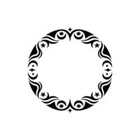 Elegant Circular Frame with Stars Swirls on White vector