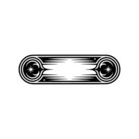 Elegant Black and White Badge with Celestial Star Motifs vector