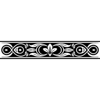 Elegant Ornamental Border, Black and White, Element