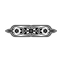 Elegant Floral Border Black White Pattern, Minimalist Style vector