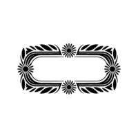 Elegant Black Floral Frame on Light- Background vector