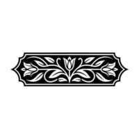 Elegant Black and White, Floral Border. vector