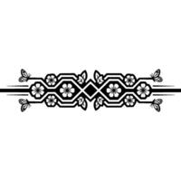 Geometric Floral Border with Butterflies - Elegant vector