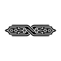 Elegant Floral Border- in Black and White, Illustration vector