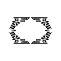Geometric Floral Frame with Elegant Black White vector