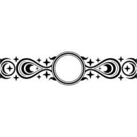 Celestial Ornament Decorative Border with Stars, Moons, Circle Frame vector