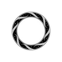Elegant Celestial Circle Frame, Black White, Minimalist vector